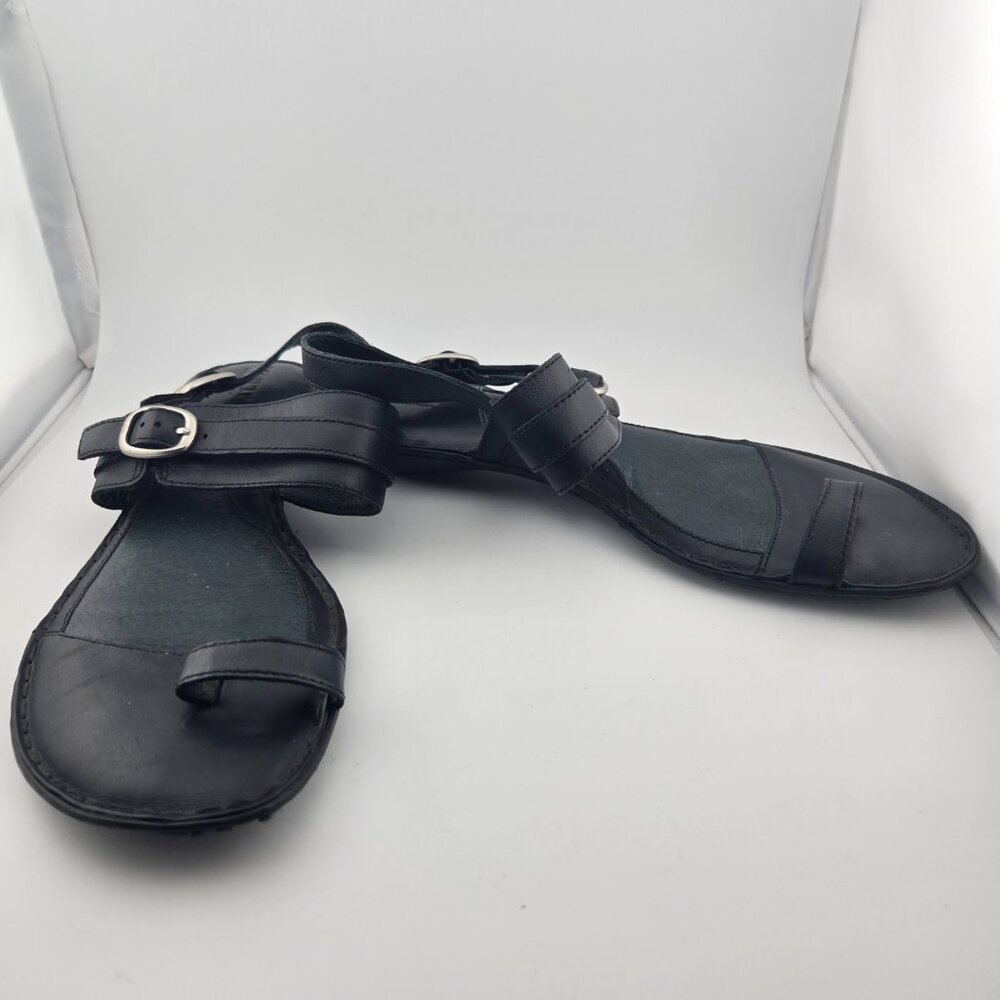 Born Black Leather Toe‑Loop Buckle Strap Sandals | Women’s Size 10 - Picture 10 of 12